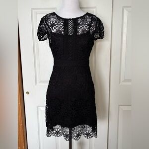 Zara Black Crochet Mini Dress